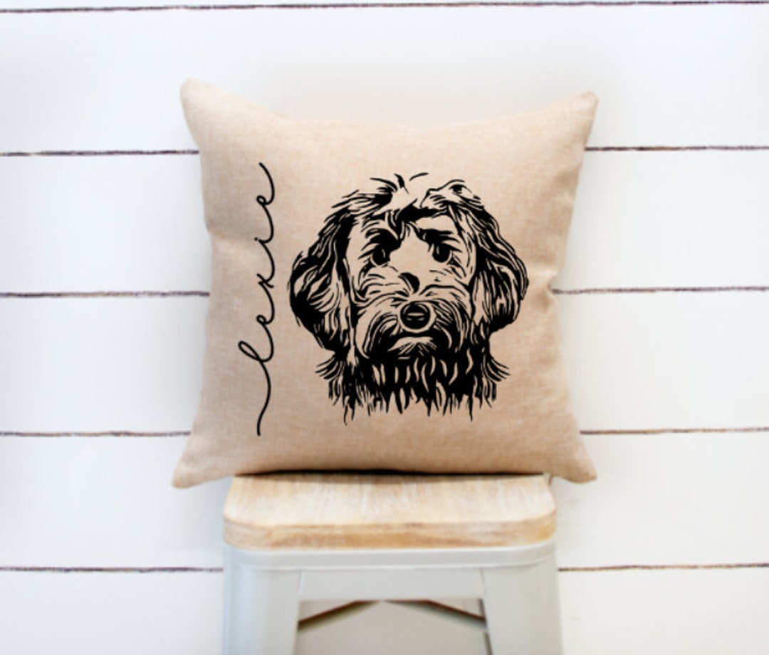 Goldendoodle Pillow, Personalized Throw Pillow, Doodle Dog
