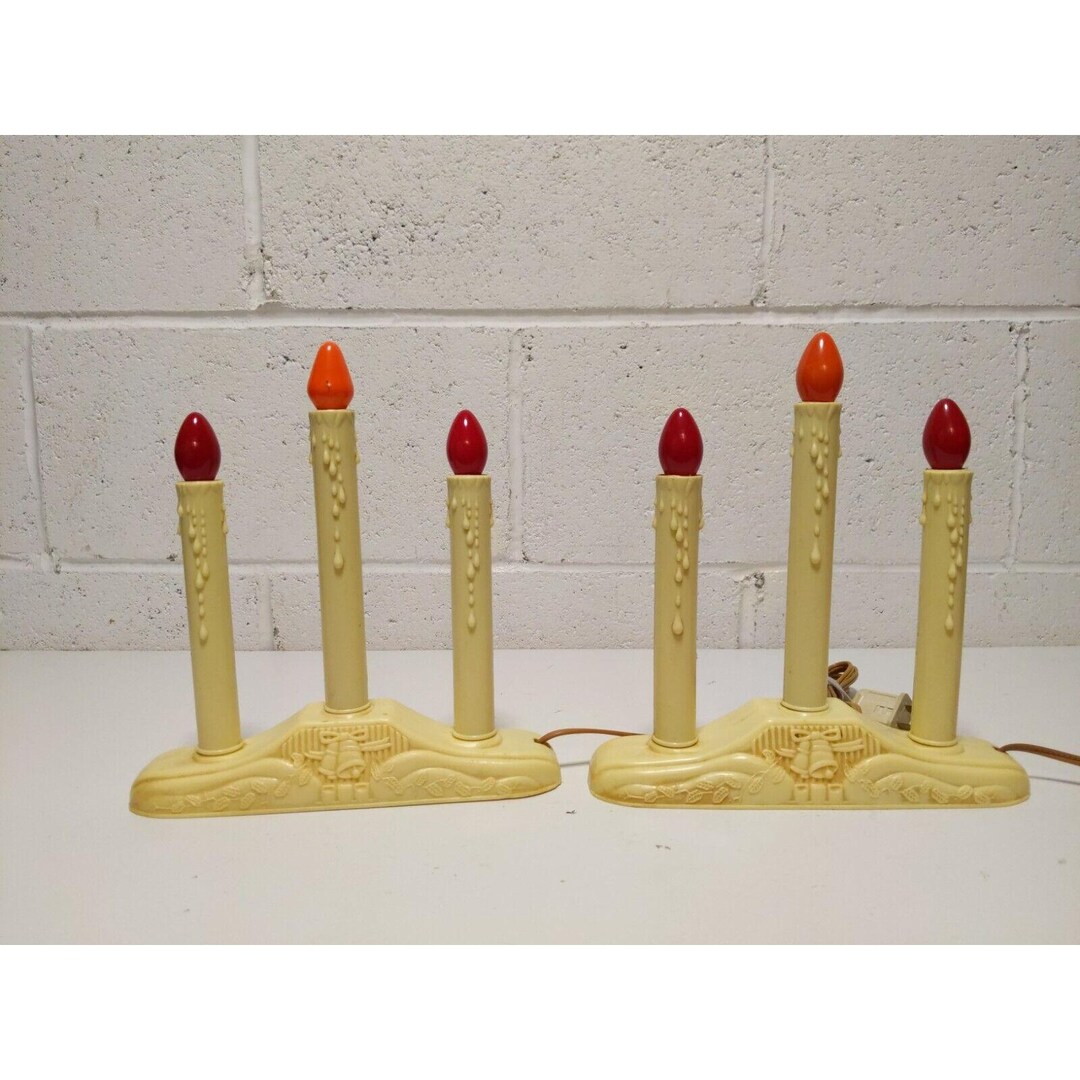 Set of 2 Vintage 3-light Electric Window Drip Candle Christmas ...