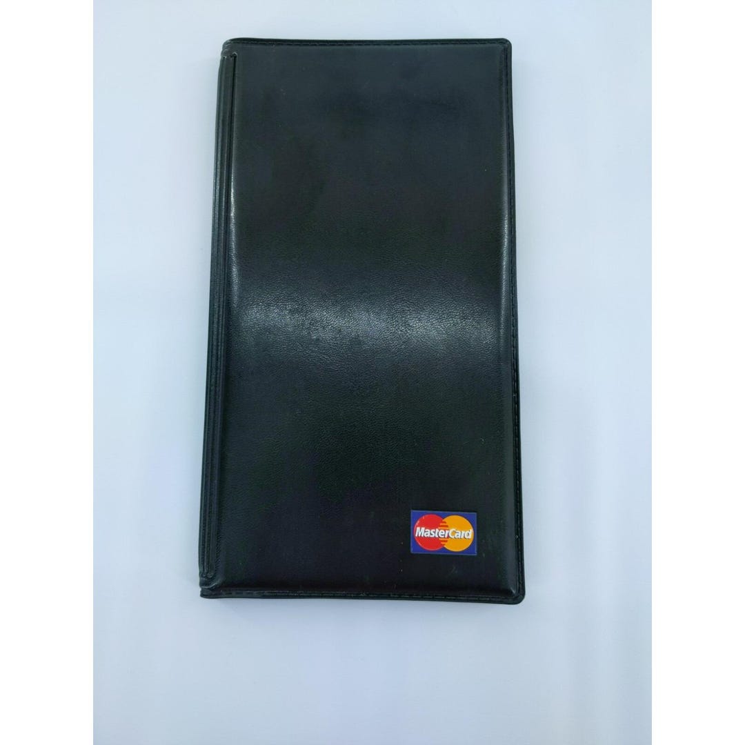 Vtg Mastercard Server Black Book Folder Organizer Check Presenter ...