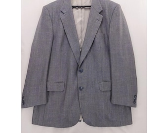 vtg Burberrys Blazer Mens 42R Grey Glen Check Plaid Two Button Sport Coat