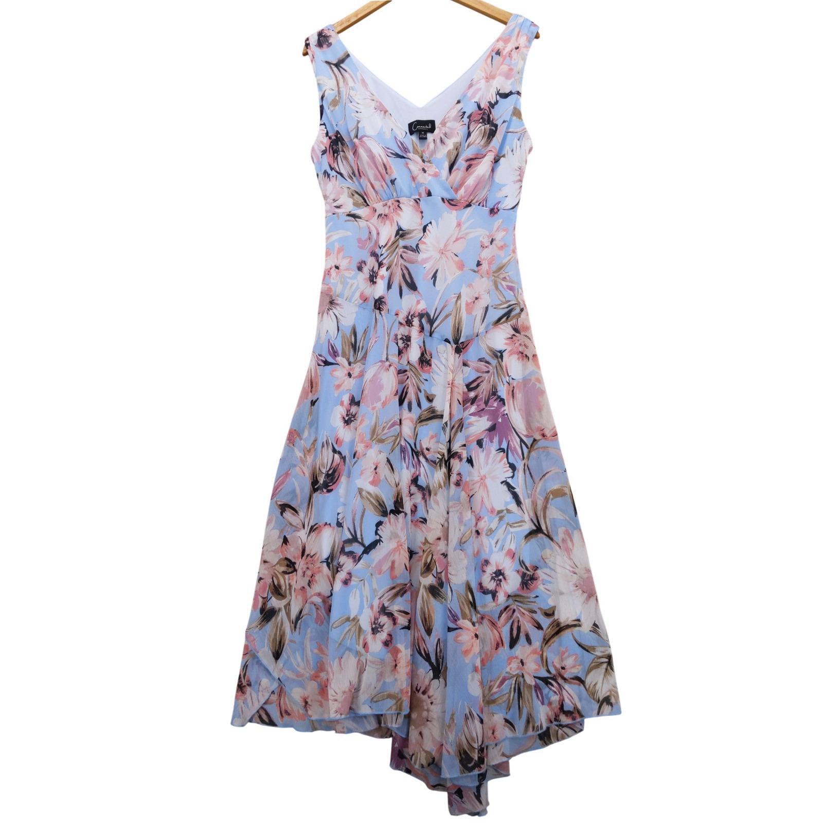 sachin and babi light blue dress Handkerchief Hem Satin Dress Large / Vanilla