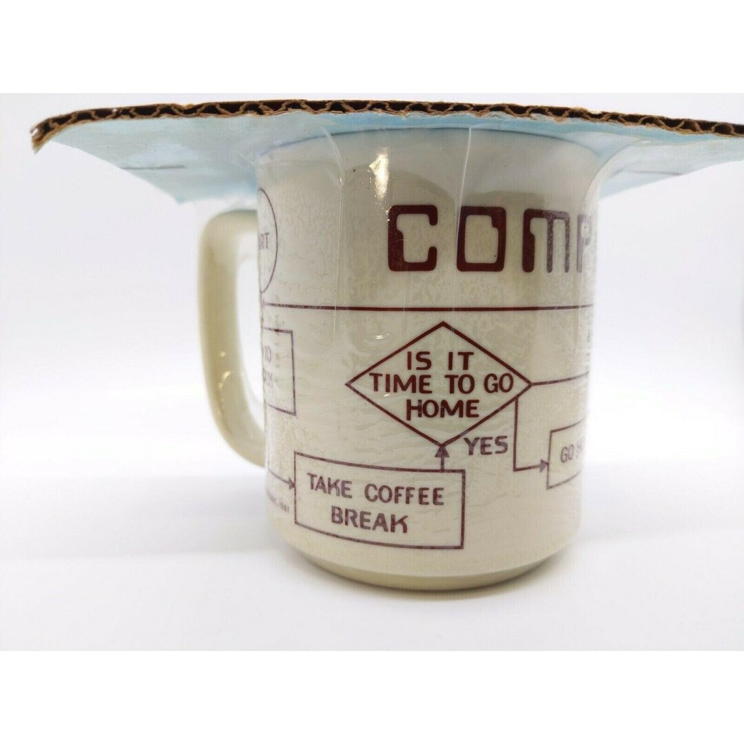 NOS Vintage 1981 Compu-mug Computer Flow Chart Programming Coding Japan ...