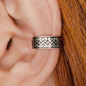 Keltische Ohrmanschette kein Piercing, Silberne Ohrmanschette Männer, Keltischer Knorpelohrring