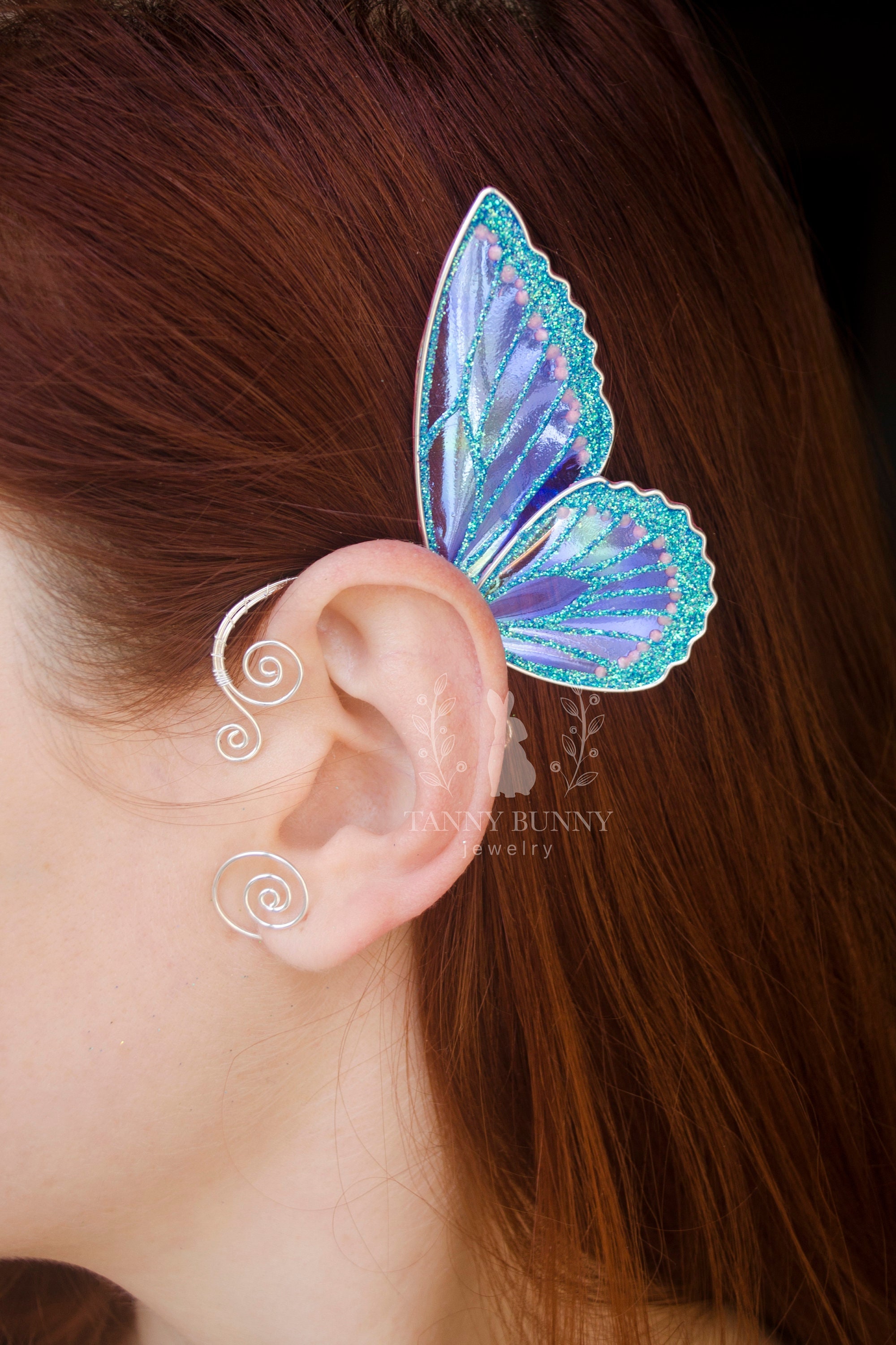 Blue Butterfly Ear Cuff No Piercing Fairy Wing Earring - Etsy Australia