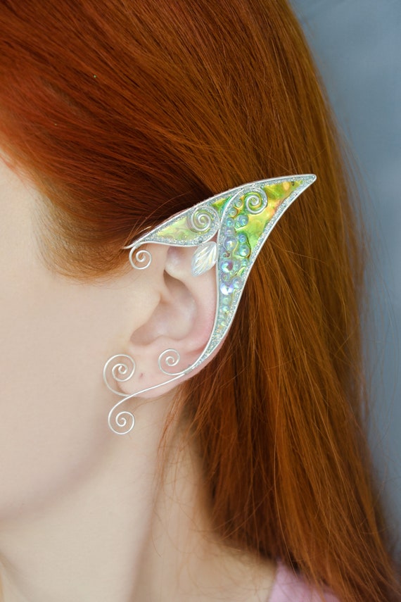 Fairy flower ear cuff no piercing, elf ear wrap earring