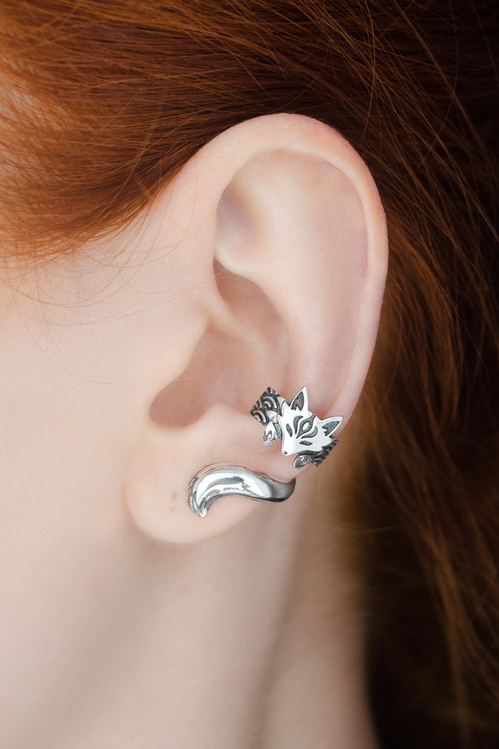 Fox Ear Cuff No Piercing, Kitsune Earcuff, Japan Fox Earring - Etsy