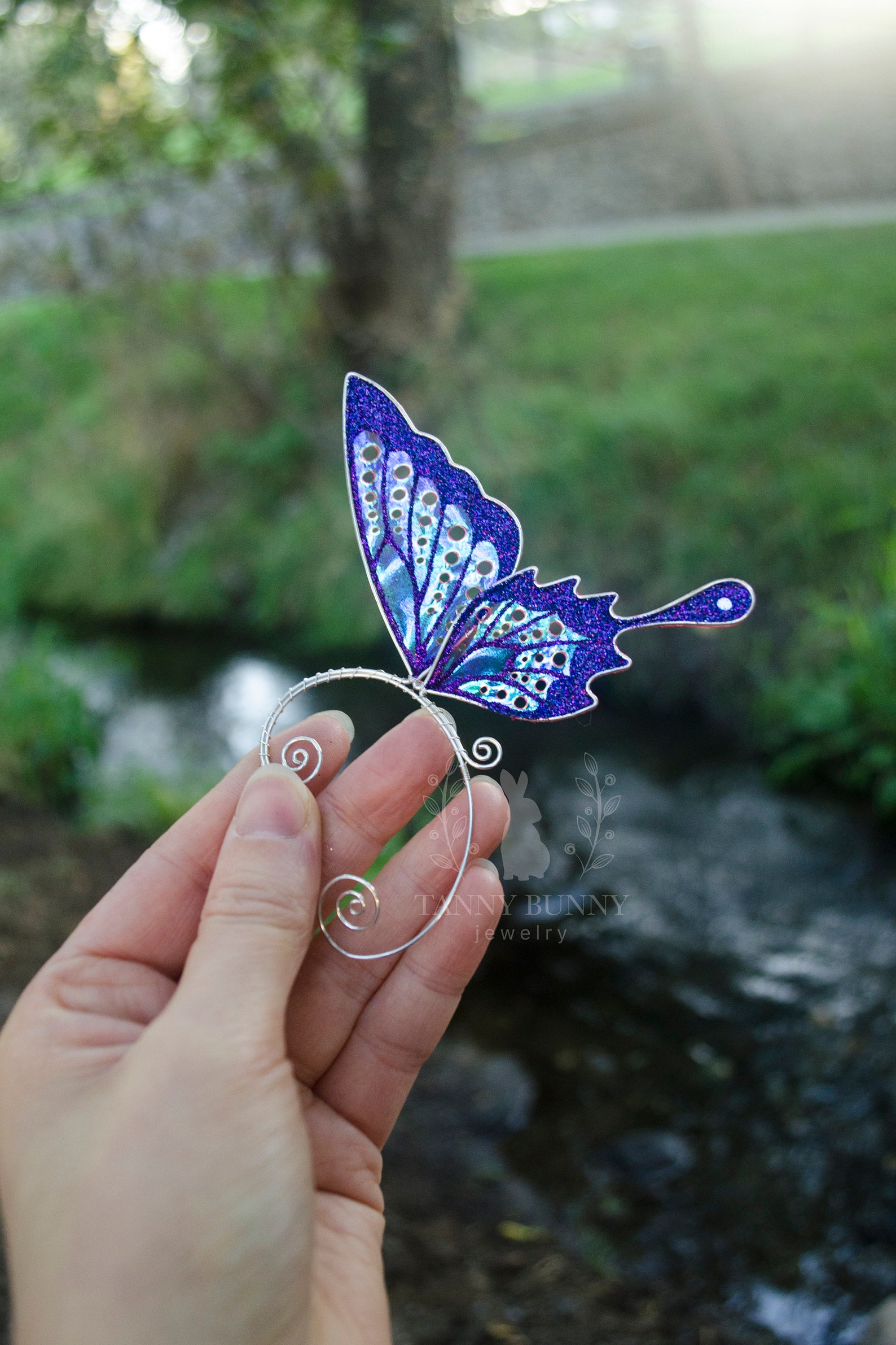 Purple Butterfly Ear Cuff No Piercing Fairy Wing Earring Etsy