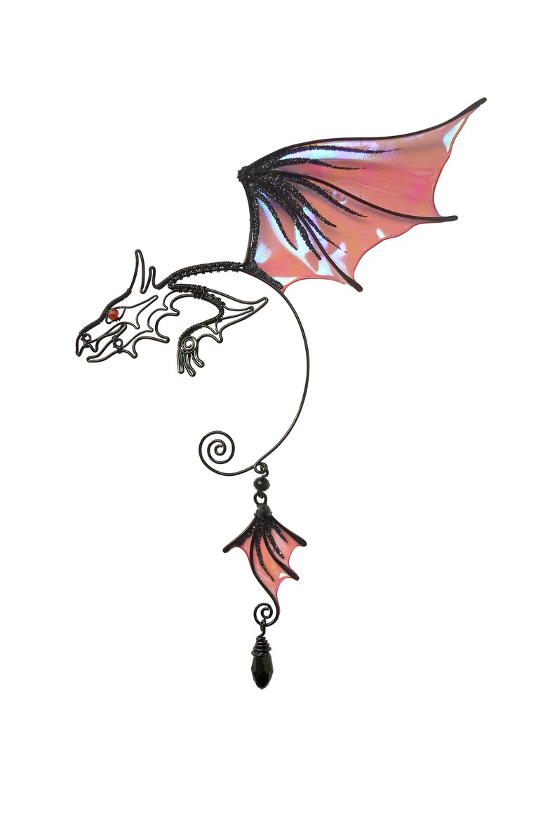 Dragon Ear Cuff Dangle Ear Wrap No Piercing Dragon Earring Etsy