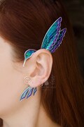 Humming bird ear cuff no piercing, hummingbird earring jewelry product logo