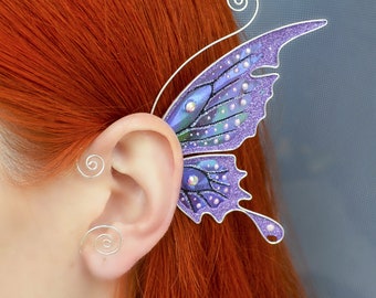 Fairy wing ear cuff no piercing, Fairy wing ear wrap, butterfly earring