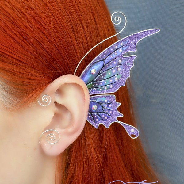 Fairy wing ear cuff no piercing, Fairy wing ear wrap, butterfly earring