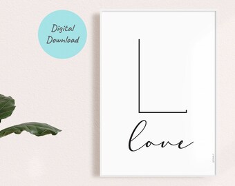 Love Wall Print Bedroom Home Decor Typography Print My Fresh Lemonade