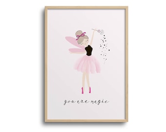 fairy poster, fairy prints, nursery wall art, pink nursery decor, fairy wall art, girl nursery art, baby girl room, pink wall art