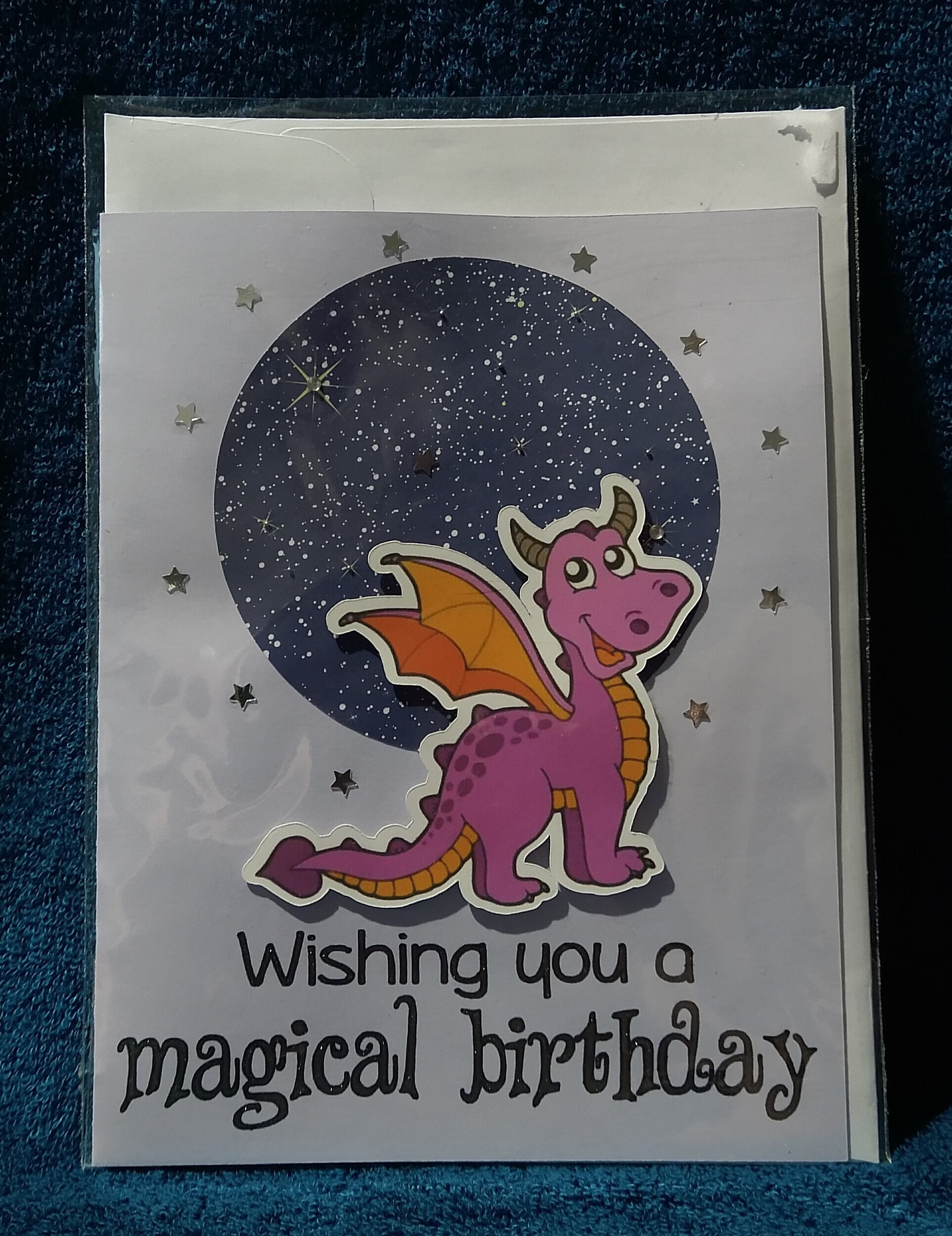 Dragon and the Night Sky Birthday Card Handmade Etsy