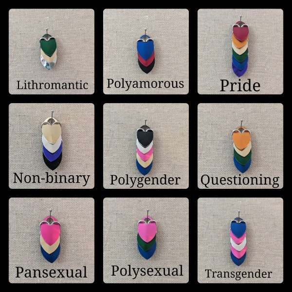 Pride flag scale pendants