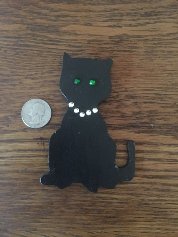 Broche Chat Noir Vintage Etsy