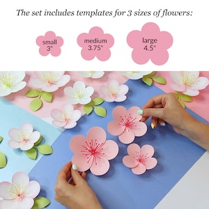 Cherry Blossom SVG, Paper Flower Template Bundle + Video Tutorial, SVG Cut Files for Cricut, PDF, Dxf, 3d Flower Svg, Paper Flower Kit image 6