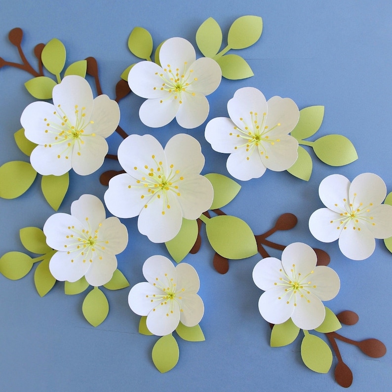 Cherry Blossom SVG, Paper Flower Template Bundle + Video Tutorial, SVG Cut Files for Cricut, PDF, Dxf, 3d Flower Svg, Paper Flower Kit image 10