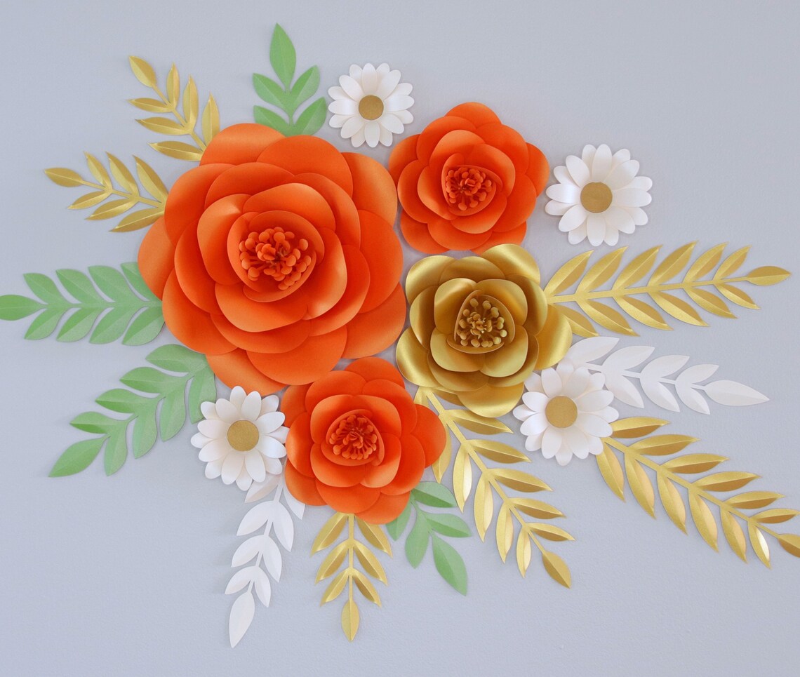 Paper Flowers Wall Decor Nursery Wall Decor Paper Flower Set Paper