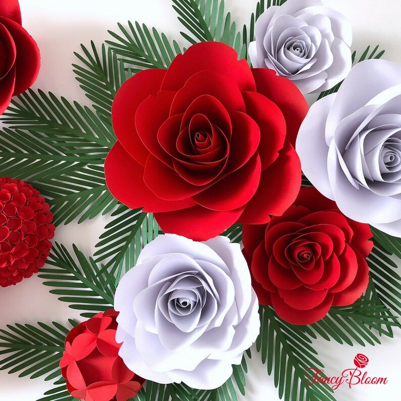Paper Flower Christmas Backdrop / Large Paper Flowers / Giant Etsy