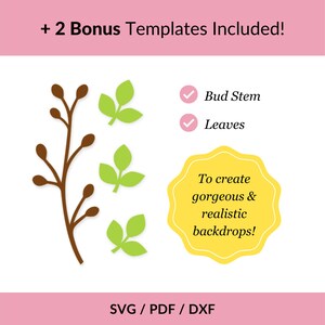 Cherry Blossom SVG, Paper Flower Template Bundle + Video Tutorial, SVG Cut Files for Cricut, PDF, Dxf, 3d Flower Svg, Paper Flower Kit image 7