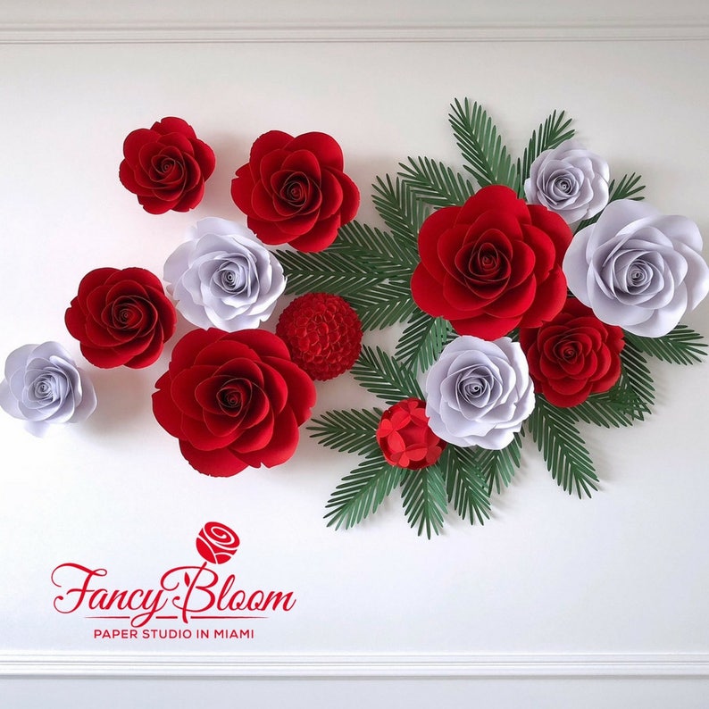 Paper Flower Christmas Backdrop / Large Paper Flowers / Giant Etsy