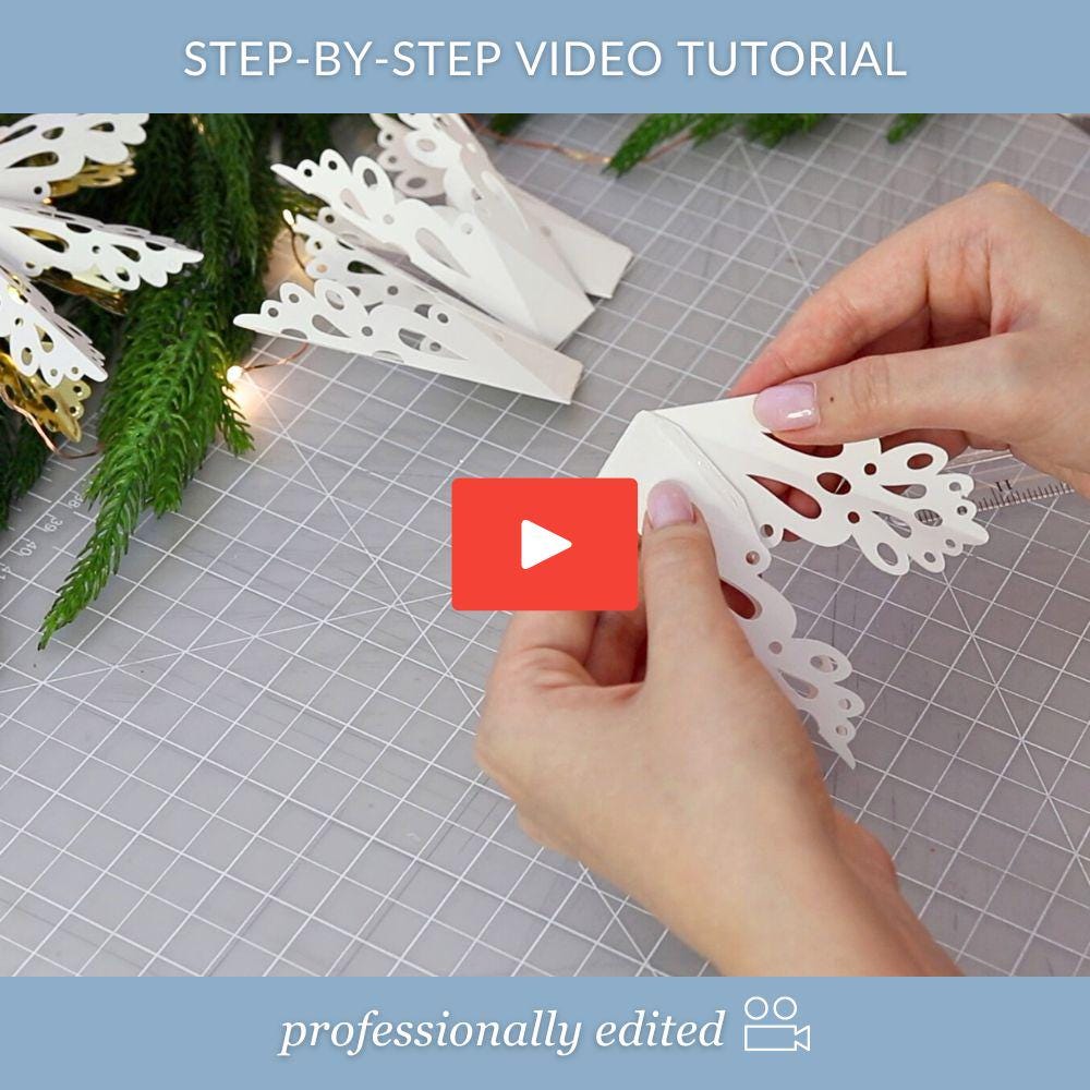 3D Paper Snowflake SVG PDF, Paper Snowflake Pattern and Tutorial, DIY ...