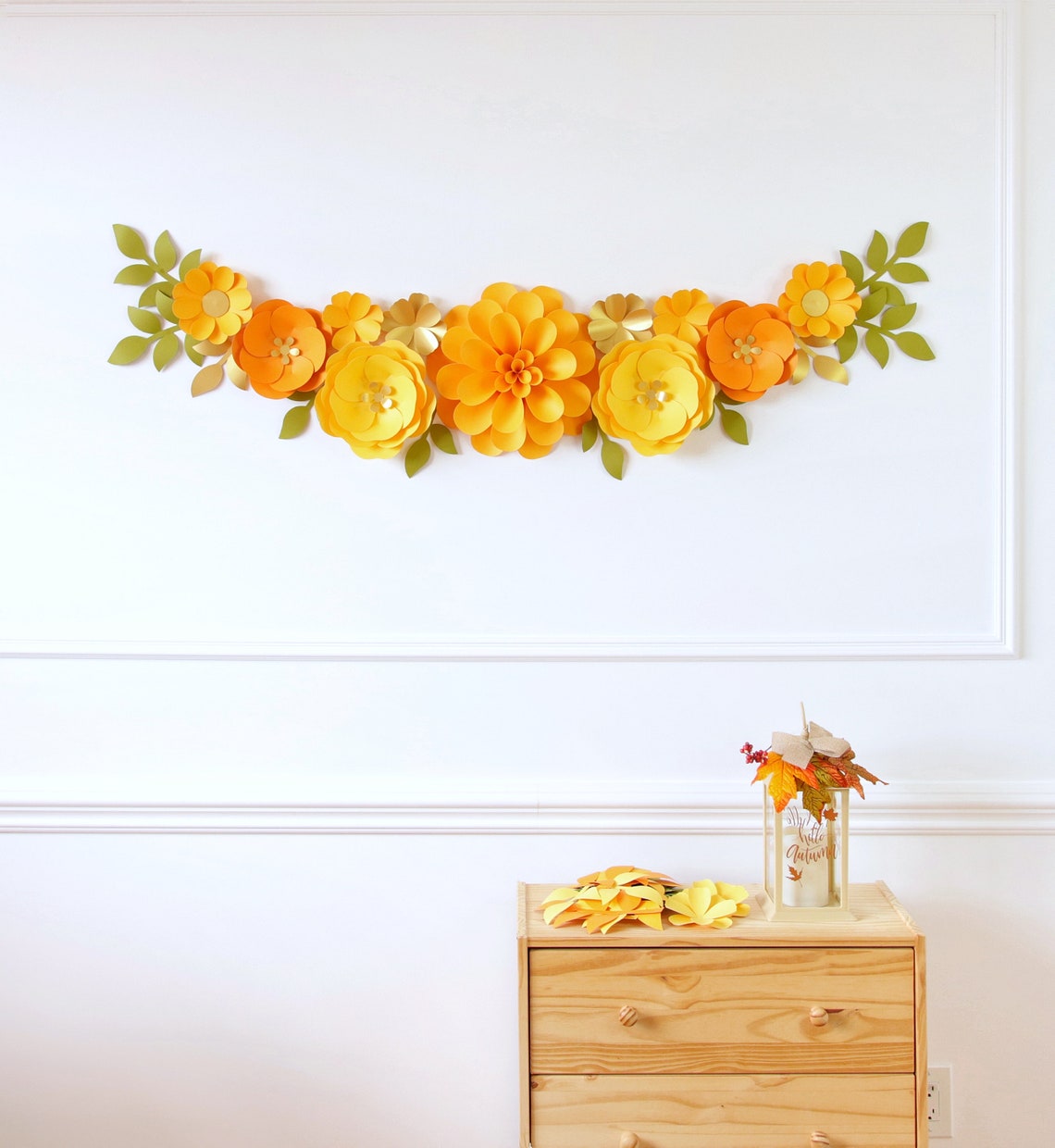 Wall Paper Flowers nursery Wall Paper Flowers Paper Flower Backdrop Gold Paper Flowers Etsy