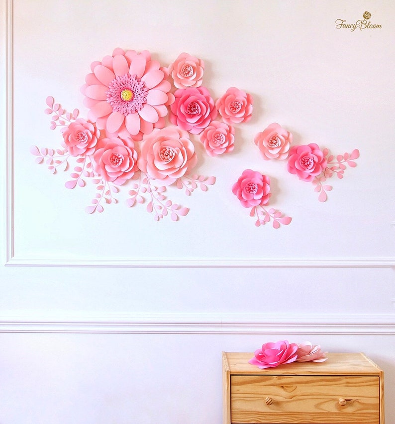 Nursery Wall Paper Flowers / Paper Flowers Wall Decor / Paper Flowers