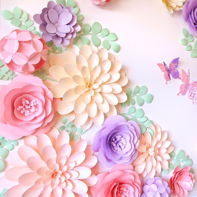 Paper Flower Backdrop / Paper Floral Arrangement / Paper Etsy