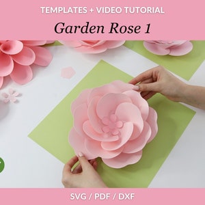 Large Paper Flower Templates SVG PDF, 3d Flower Svg, Giant Paper Flower ...