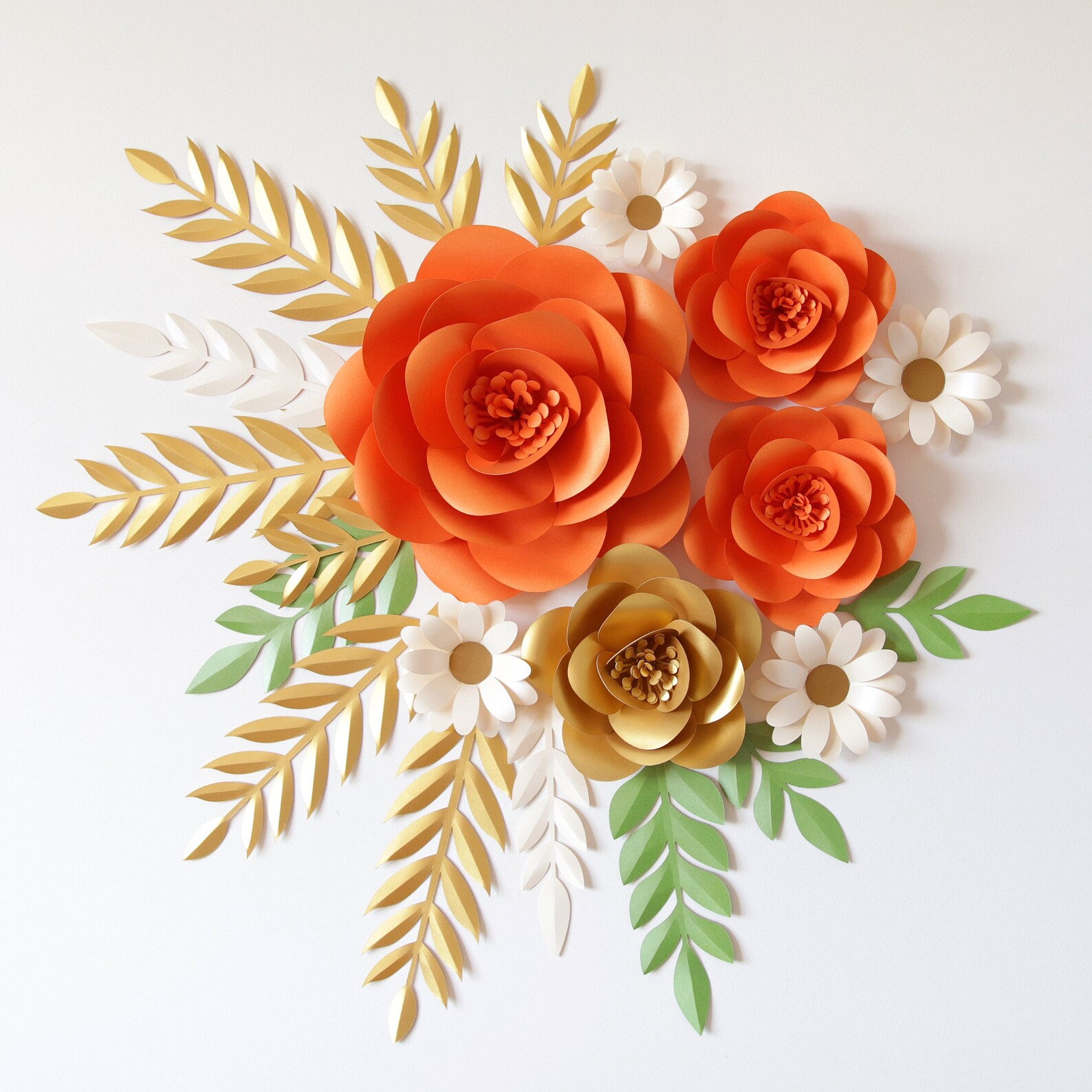 Paper Flowers Wall Decor Nursery Wall Decor Paper Flower Set Paper