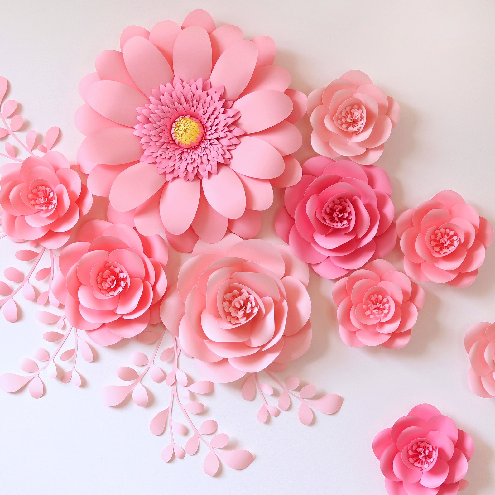 Nursery Wall Paper Flowers / Paper Flowers Wall Decor / Paper Flowers