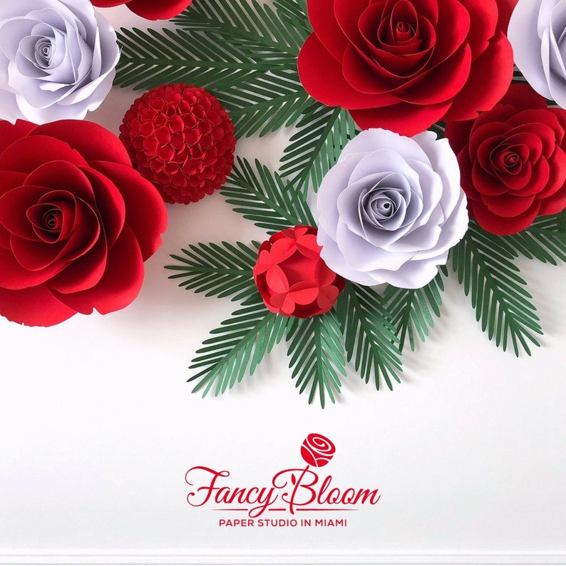 Paper Flower Christmas Backdrop / Large Paper Flowers / Giant Etsy