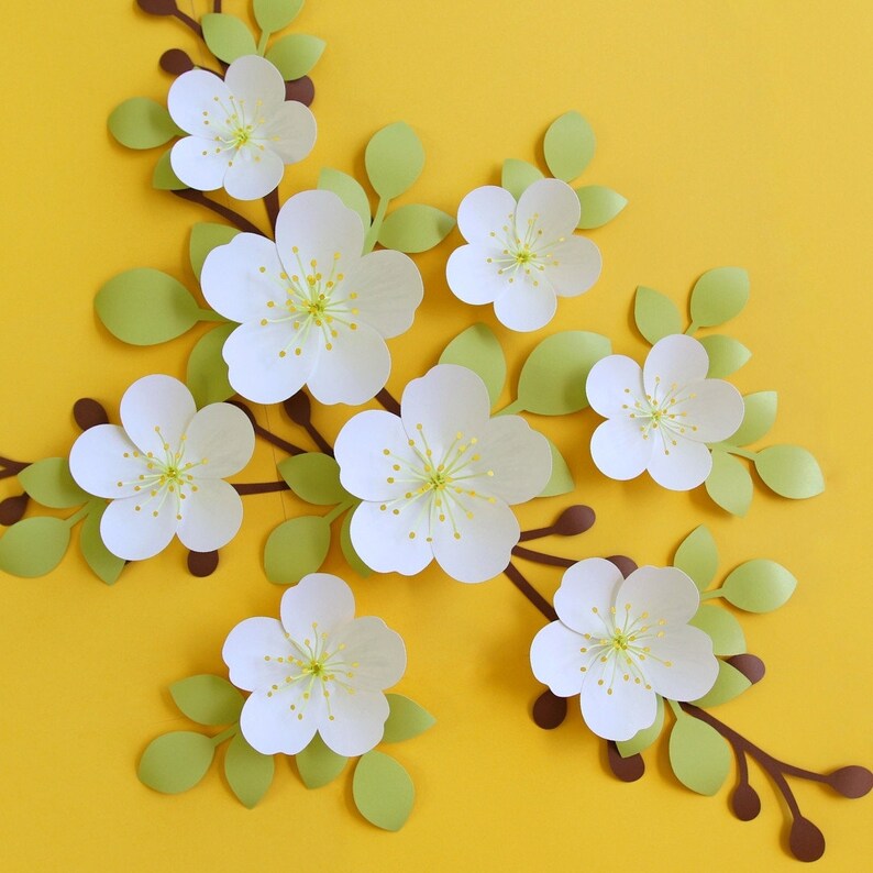 Cherry Blossom SVG, Paper Flower Template Bundle + Video Tutorial, SVG Cut Files for Cricut, PDF, Dxf, 3d Flower Svg, Paper Flower Kit image 5