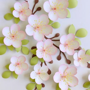 Cherry Blossom SVG, Paper Flower Template Bundle + Video Tutorial, SVG Cut Files for Cricut, PDF, Dxf, 3d Flower Svg, Paper Flower Kit image 3