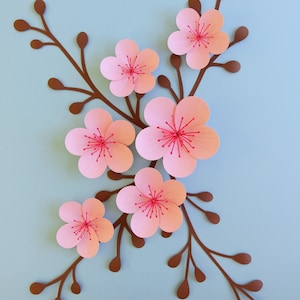 Cherry Blossom SVG, Paper Flower Template Bundle + Video Tutorial, SVG Cut Files for Cricut, PDF, Dxf, 3d Flower Svg, Paper Flower Kit image 8