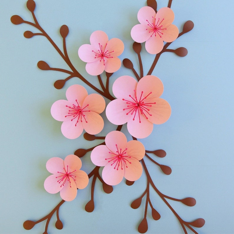 Cherry Blossom SVG, Paper Flower Template Bundle + Video Tutorial, SVG Cut Files for Cricut, PDF, Dxf, 3d Flower Svg, Paper Flower Kit image 8