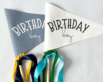 Birthday Boy Pennant Flag, Printable Pennant, Birthday Banner, Pennant Flag Template, Kids Birthday Party, DIY Pennant Flag, Birthday Gift