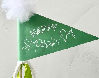 Happy St. Patrick’s Day Pennant Flag, DIY Pennant, St. Patricks Day Party Banner, Printable Pennant Flag, Pennant Flag Template