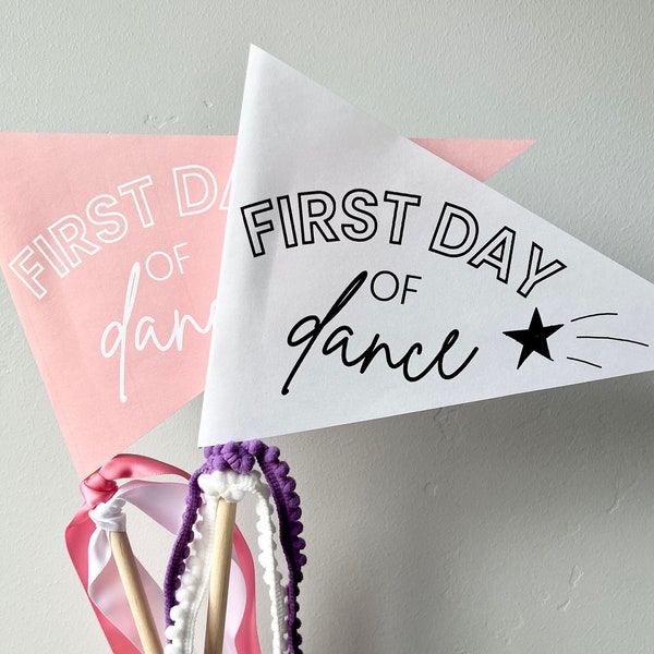 First Day of Dance Pennant Flag, DIY Pennant, Dance Banner, Dance Mom, Printable Pennant Flag, Pennant Flag Template, Kids Sports