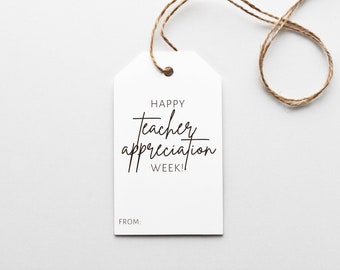 Happy Teacher Appreciation Week Gift Tags, Teacher Appreciation Gift, Gift Card Tag, Thank You Tags, DIY Gift