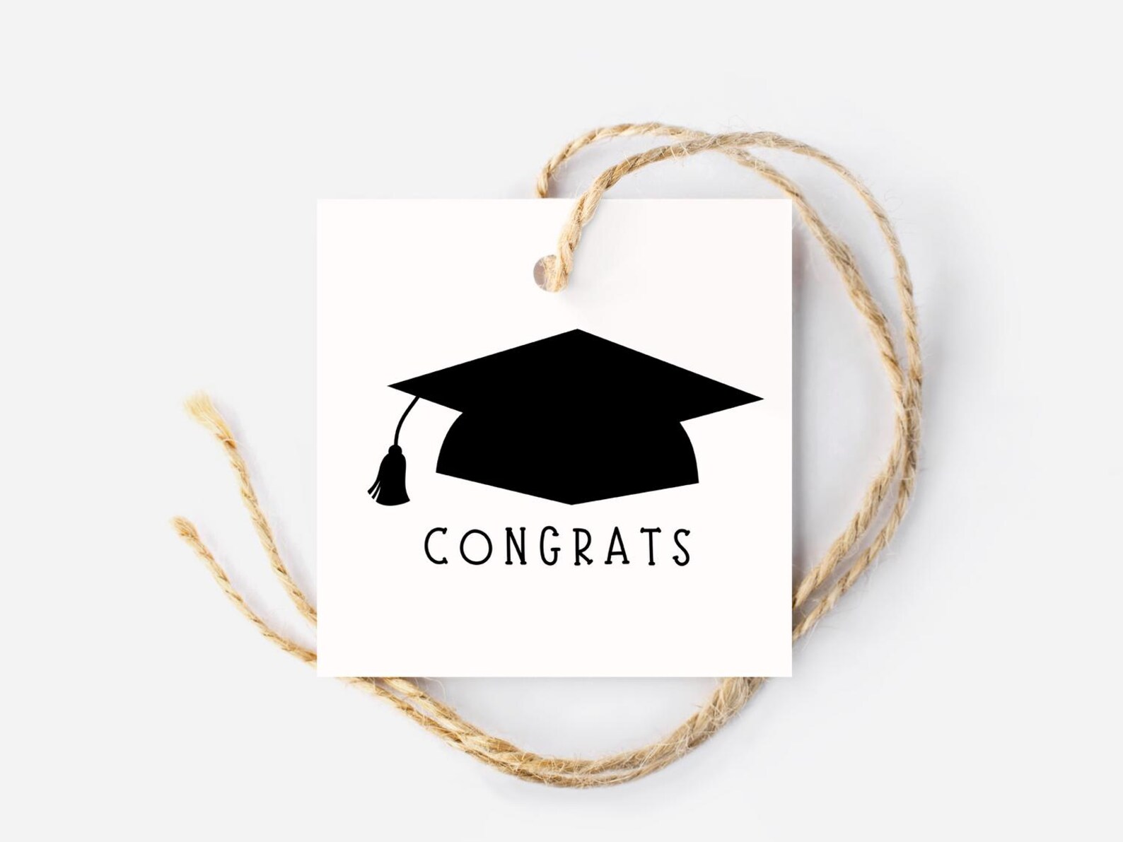 Minimalist Graduation Gift Tags, Grad Tag, Congrats Grad, Square Tag ...