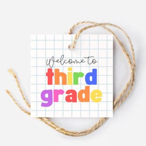 Welcome to Third Grade Gift Tags, Back to School Gift Tags, First Day Gift, Goodie Bag Tag, Teacher Gift, DIY Gift, PTA Gift