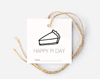 Happy Pi Day Gift Tag, Pie Day, 3.14, March 14, Pi Day Tag, Square Tags, Gift Tag, Hang Tag, Bakers Tag, Printable