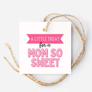 Un piccolo regalo per una mamma etichetta così dolce, etichetta regalo felice festa della mamma, etichetta quadrata, etichetta per la festa della mamma, etichetta regalo stampabile