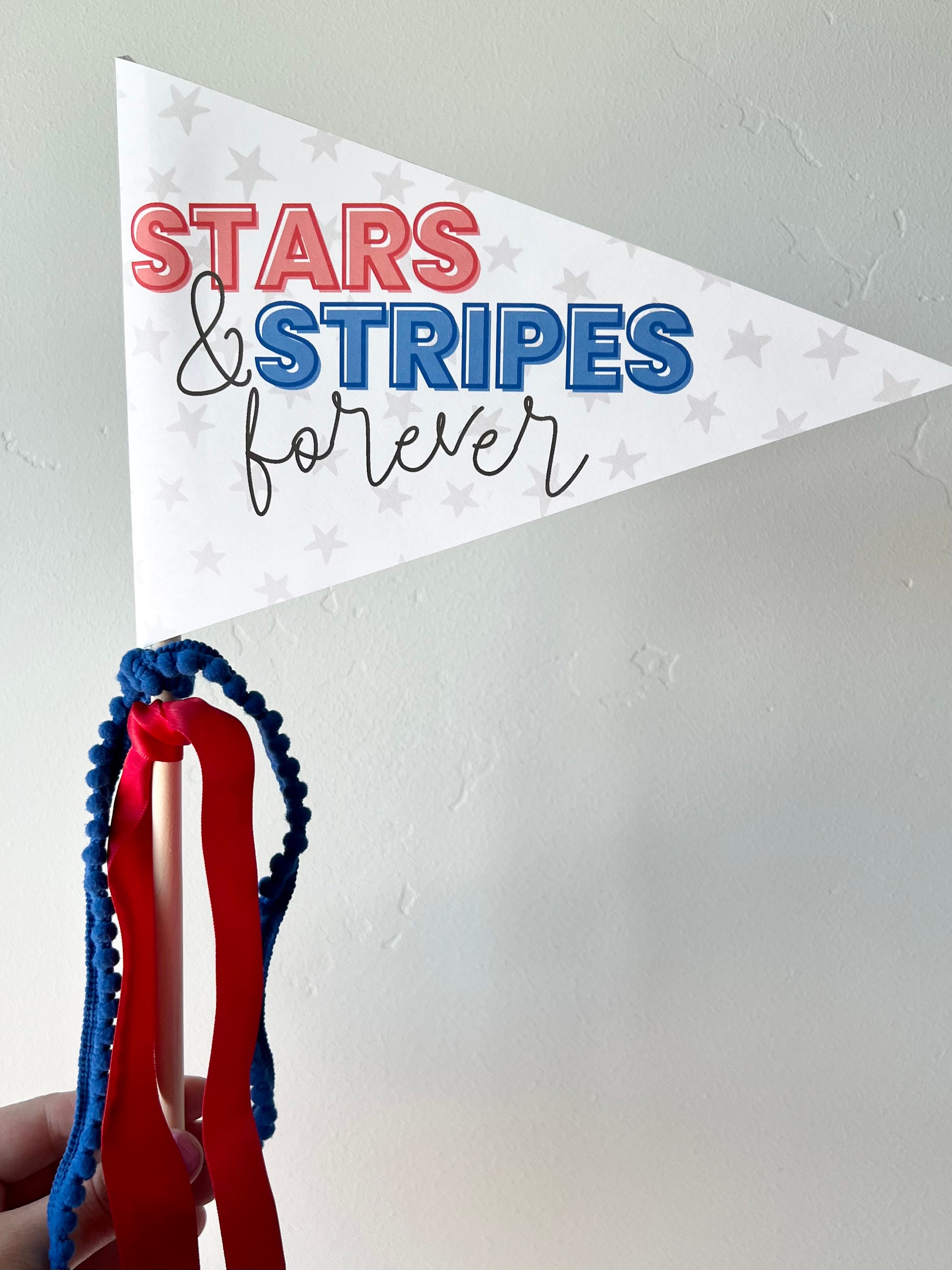 Stars and Stripes Forever Pennant Flag, Memorial Day Flag, DIY Pennant ...