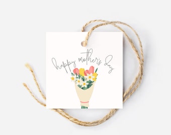 Mothers Day Gift Tag, Square Tag, Mother’s Day Hang Tag, Printable Gift Tags, Happy Mother’s Day Printable