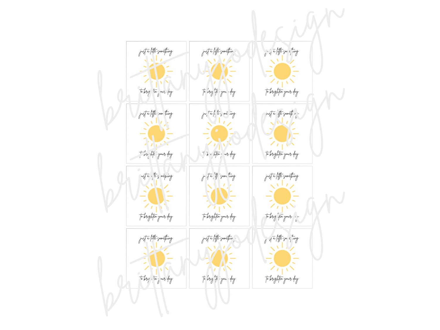 Something to Brighten Your Day Gift Tags, Square Tag, Sunshine Gift, Send Sunshine Gift Tag, Hang Tag, Bakers Tag, Printable - Etsy for A Little Something To Brighten Your Day Free Printable