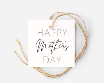 Minimalist Mother’s Day Gift Tag, Square Tag, Mother’s Day Hang Tag, Printable Gift Tags, Happy Mother’s Day Printable